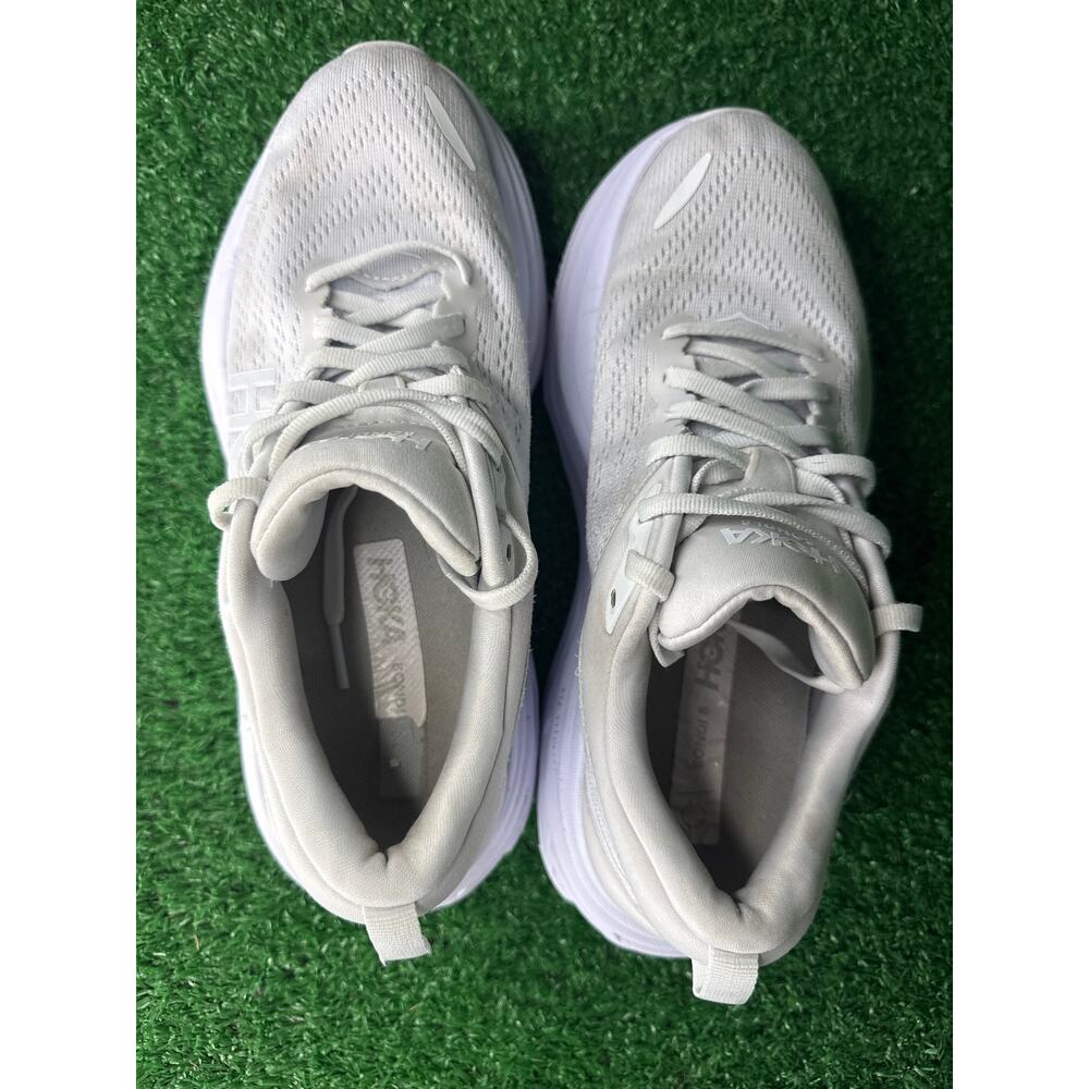 Hoka One One Bondi 8 Womens Size 7 White Athletic Running Shoes Sneakers - Picture 6 of 8